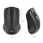 JEQANG JW-209 2.4G WIRELESS Optical MOUSE , Ergonomic & Lightweight , 800-1200 DPI , 10 meters Transmission Distance , Battery Powered - Black  - Image 6