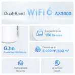 TP-Link Deco PX50 AX3000 + G1500 Powerline Mesh WiFi 6 System (3-Pack), AI-Driven, 6,500 ft² Coverage, 3× Gigabit Ports, HomeShield Security, Alexa & Google Compatible - Image 7