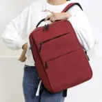15.6" Lightweight Oxford Laptop Backpack – Daypack for Work, School, and Travel – Compact, Stylish, and Durable | Red  - Image 3