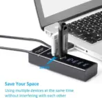 7-Port USB 3.0 Hub - USB Data Hub USB Splitter 7x USB 3.0 Hub with Long Cable 120 cm for Laptop, PC, MacBook, Mac Pro, Mac Mini, iMac, Surface Pro and More USB Devices - Image 4