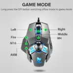 T-WOLF V10 Warrior RGB Gaming Mouse | 7 Programmable Buttons | 6400 DPI | Ergonomic | Built-in Weight Tuning | For E-Sports & Gamers | Silver - Image 5