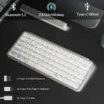Keychron B1 Pro Lightweight Ultra-portable Compact 75% Keyboard with 2.4 GHz / BT / Type-C Wired Connectivity ; Extended Battery Life ; 12 Multimedia Keys & Quick Emoji Access ; Concave Ergonomic Keys  ; Supports macOS / Windows / Linux  | IVORY WHITE B1P-K8 - Image 3