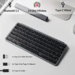 Keychron B1 Pro Lightweight Ultra-portable Compact 75% Keyboard with 2.4 GHz / BT / Type-C Wired Connectivity ; Extended Battery Life ; 12 Multimedia Keys & Quick Emoji Access ; Concave Ergonomic Keys  ; Supports macOS / Windows / Linux  | SPACE GREY B1P-K1 - Image 2