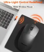 MEETION R546 Silent Wireless Mouse – 2.4GHz, 1600 DPI, 10m Range, Plug & Play, Symmetrical Design, Smart Power Saving, Lightweight, AAA Battery, Silent Clicks