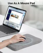 UGREEN Soft Leather Laptop Sleeve Case, Water Resistant , Scratch Resistant, Fits most 14-15 inch Laptops, Protective Padding,  36cm x 25cm x 3cm | GREY ~ LP187 20476 - Image 4