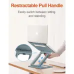 Ergonomic Laptop Stand for Desk - Stable Metal Stand , Extended Adjustable Hight | Standing Desk Laptop Riser | Tilt Angle Adjustable | Silver - Image 3