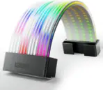 ASIAHORSE Aurora Pro 108 LED 24-Pin RGB Cable Cover – Ultra-Soft Silicone, AURA Sync, Remote Control, 5V 3-Pin ARGB, Easy SATA Install, Black