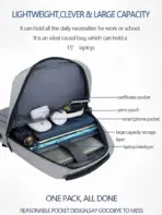 Business Slim Formal Laptop Backpack for up to 15.6 Inch - Durable Oxford Textile - USB Charging Port - Organized Compartments - Waterproof - Heavily Padded for Sensitive Electronics Impact Protection - RED - Image 15