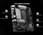 MSI PRO B760M-A DDR4 II mATX Motherboard LGA 1700 Support Intel® Core™ 14th/ 13th/ 12th Gen Processors ; PCIe 4.0 slot, Lightning Gen 4 x4 M.2 , Intel Turbo USB 3.2 Gen 2 ; 2.5G LAN  | 1 YEAR WARRANTY - Image 2