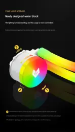 AOSOR COOLMOON AS240 240mm ARGB Liquid CPU Cooler With Diamond Fans Glowing Tubes Pure Copper Base PWM Control And Intel AMD Socket Support | WHITE ~ AOSOR AS240-X - Image 11