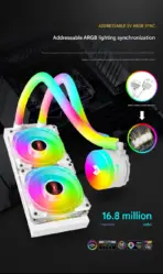 AOSOR COOLMOON AS240 240mm ARGB Liquid CPU Cooler With Diamond Fans Glowing Tubes Pure Copper Base PWM Control And Intel AMD Socket Support | WHITE ~ AOSOR AS240-X - Image 4