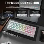 Attack Shark X68 Pro HE Mechanical Keyboard – 68 Keys, Magnetic Switches, Tri-Mode, Rapid Trigger 0.01mm, 8K Polling, Hot-Swap, RGB Backlight, 5000mAh, White - Image 3