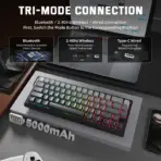 Attack Shark X68 Pro HE Mechanical Keyboard – 68 Keys, Magnetic Switches, Tri-Mode, Rapid Trigger 0.01mm, 8K Polling, Hot-Swap, RGB Backlight, 5000mAh, Moon Night color - Image 3