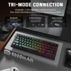 Attack Shark X68 Pro HE Mechanical Keyboard – 68 Keys, Magnetic Switches, Tri-Mode, Rapid Trigger 0.01mm, 8K Polling, Hot-Swap, RGB Backlight, 5000mAh, Black - Image 9