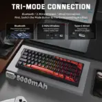 Attack Shark X68 Pro HE Mechanical Keyboard – 68 Keys, Magnetic Switches, Tri-Mode, Rapid Trigger 0.01mm, 8K Polling, Hot-Swap, RGB Backlight, 5000mAh,  Black & Red Contour - Image 3