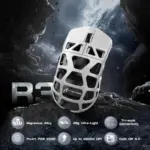 ATTACK SHARK R3 White Wireless Gaming Mouse – 46g, PAW3395 26K DPI, 8000Hz Polling, Tri-Mode BT/2.4G/Wired, Kailh GM 8.0, Lightweight CNC Magnesium Shell
