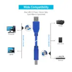 USB 3.0 Printer/Device Cable, 3 meters , Blue, Type A to Type B Male, SuperSpeed 5Gbps, Sync-N-Go, High Power Output, Gold-Plated Connectors, Universal Compatibility - Image 2