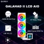 Lian Li GA Galahad II 360 AIO ARGB White Liquid Cooler  With 2.88” IPS LCD, Asetek 8th Gen Pump, ARGB Daisy-Chained Fans, Screen Recording, L-Connect 3, 3600 RPM | GA2ALCD36W