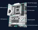 ASUS X870 AYW GAMING WIFI W AM5 ATX Motherboard With 12+2+1 80A DrMOS, DDR5 8000+ MT/s OC, PCIe 5.0 x16, 3x M.2, Wi-Fi 6, USB4 40Gbps, 2.5Gb LAN, USB PD 3.0, Aura Sync RGB | SILVER - Image 3