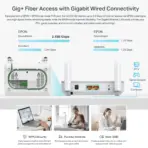 TP-Link Aginet XC220-G3 AC1200 Wireless XPON Router Dual-Band 1.2Gbps WiFi, 300Mbps 2.4GHz, 867Mbps 5GHz, GPON+EPON Dual Mode, 2× Gigabit LAN, MU-MIMO, EasyMesh, WPA3 Security, Parental Controls, TR-069/OMCI - Image 4