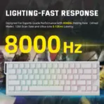 Attack Shark X68 Pro HE Mechanical Keyboard – 68 Keys, Magnetic Switches, Tri-Mode, Rapid Trigger 0.01mm, 8K Polling, Hot-Swap, RGB Backlight, 5000mAh, White - Image 5