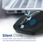 Promate Breeze Silent Wireless Mouse | 90 % Noise-Free Clicks, 800-1600 DPI KA8 Sensor, 10 m 2.4 GHz Range, AA Battery Efficient | Ergonomic Matte Anti-Slip Design for Mac/Windows - Black - Image 5