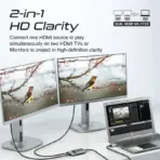 PROMATE 4K@60Hz HDMI® Splitter Cable with Dual Ports, USB-C Input, 1m Cable Length, for High-Definition Simultaneous Display on Two Screens | MEDIASPLIT-H2 - Image 5