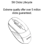 A4TECH FG10 2.4G Wireless Mouse With 2000 DPI, Nano USB Receiver, Power Saving, 10-15M Range, 5M Click Lifecycle, Windows 10/11 Compatible | BLACK GREY - Image 8