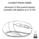 A4TECH FG10 2.4G Wireless Mouse With 2000 DPI, Nano USB Receiver, Power Saving, 10-15M Range, 5M Click Lifecycle, Windows 10/11 Compatible | BLACK GREY - Image 4
