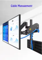 NB D22 Dua Monitor Wall Mount Arm – 22"–32" Support, 12Kg Load, ±180° Swivel, 360° Rotation, +85°/-30° Tilt, 530mm Reach, VESA 75x75/100x100, Aluminum Alloy Build, Black | NB-D22 - Image 4