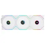 Lian Li UNI Fan TL LCD 120 Wireless - Triple Pack - 2.4 GHz Wireless Controller Included - Daisy Chain & Infinity Mirror Design - LCD Display - White (12TLLCD1W3W)