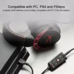 HyperX Cloud II 7.1 Surround Sound USB Audio Card With DSP, Mic Noise Cancellation, Audio Control Box, Braided Cable, Plug N Play For PC And PS4 | Black - Image 4