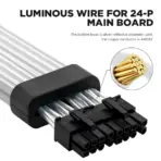 ASIAHORSE 18AWG GPU ARGB Extension Cable – Dual 8-Pin PCIe Strimer, 300mm, 54 LEDs, 5V 3-Pin Sync, Silicone + Sleeved Design, AURA Sync Compatible – Black - Image 6