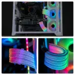 ASIAHORSE 24-Pin ARGB Extension Cable Black – 18AWG Sleeved, Dual LED Module, 60 Addressable LEDs, 5V 3-Pin A-RGB, 260mm Length, ATX PSU Cable for AURA Sync - Image 10