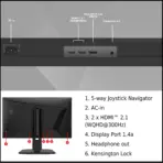 MSI MAG 275QPF X30 27-Inch Rapid IPS WQHD 2560X1440 Gaming Monitor 300Hz Refresh 0.5ms GtG DisplayHDR 400 Adaptive-Sync AI Vision 95% DCI-P3 Ergonomic Arsenal Design | 3 MONTHS WARRANTY - Image 4