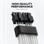ASIAHORSE 18AWG GPU ARGB Extension Cable – Dual 8-Pin PCIe Strimer, 300mm, 54 LEDs, 5V 3-Pin Sync, Silicone + Sleeved Design, AURA Sync Compatible – Black - Image 5