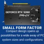 PNY GeForce RTX 5060 Ti 8GB OC Dual Fan GPU : NVIDIA Blackwell Architecture, 2692 MHz Boost Speed , 4608 CUDA® Cores , PCIe 5.0, DLSS 4, DisplayPort 2.1b | BLACK ~ VCG5060T8DFXPB1-O - Image 3