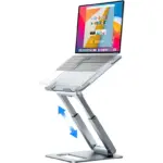 Ergonomic Laptop Stand for Desk - Stable Metal Stand , Extended Adjustable Hight | Standing Desk Laptop Riser | Tilt Angle Adjustable | Silver