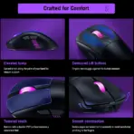 ASUS ROG Keris II Origin Wireless Gaming Mouse – Right-Handed Ergonomic, 65g, Tri-Mode Connectivity, 42K DPI, up to 127Hr Battery, ROG AimPoint Pro Sensor RGB 3-Zone Lighting 8000Hz Polling Rate Paracord PTFE Feet, Web-Based Configuration, PC/Mac Support | BLACK ~ 90MP04A0-BMAA00 - Image 3