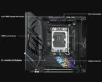 ASUS ROG Strix B760-I Gaming WiFi Mini-ITX Motherboard, Intel B760 LGA1700, 2x DDR5-7600 OC, PCIe 5.0, Dual M.2, WiFi 6E, 2.5GbE, USB-C 20Gbps, SupremeFX Audio, Aura Sync RGB, For 14th -13th - 12th Gen | REFURB - Image 4