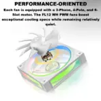 DeepCool FL12 - 3 IN 1 ARGB PWM Fan Kit, 120mm x3, 500–2150 RPM, 55 CFM, ≤32 dB, Fluid Dynamic Bearing, 36 Gen2 LEDs, PBT Frame, 8-Pin Daisy Chain, Anti-Vibration Pads | WHITE - Image 5