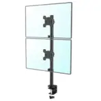 NB M063 Dual Monitor Vertical Desk Mount | 10"-27" | 800mm Height | 360° Rotation | ±90° Swivel | +45°/-45° Tilt | VESA 75/100 | Steel Clamp Mount - Image 3