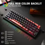 Attack Shark X68 Pro HE Mechanical Keyboard – 68 Keys, Magnetic Switches, Tri-Mode, Rapid Trigger 0.01mm, 8K Polling, Hot-Swap, RGB Backlight, 5000mAh,  Black & Red Contour - Image 7