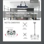 NCTS-CM50100 Universal Projector Ceiling Mount – Adjustable Telescopic Arm 100cm to 10cm , 360° Swivel, ±15° Tilt,  Steel Alloy, Flush & Extension Mounting, Cable Management , 22.5cm to 30.5cm Mounting Diameter 