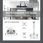 NCTS-CM50100 Universal Projector Ceiling Mount – Adjustable Telescopic Arm 100cm to 10cm , 360° Swivel, ±15° Tilt,  Steel Alloy, Flush & Extension Mounting, Cable Management , 22.5cm to 30.5cm Mounting Diameter 