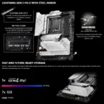 MSI MPG Z790 EDGE WIFI DDR5 ATX Motherboard With PCIe 5.0 Slot, Support Intel® Core™ 14th/ 13th/ 12th Gen , DDR5 7200+ MHz, Wi-Fi 6E, 5x M.2 Gen 4, 2.5G LAN, USB 20Gbps Type-C | WHITE SILVER ACCENTS |  1 Year Warranty - Image 5