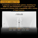 ASUS TUF VG27AQL5A-W Series 5 White Gaming Monitor – 27-inch, QHD(2560x1440), 210Hz(OC), Fast IPS, ELMB SYNC, 0.3ms GTG (min.), Stereo speaker, DisplayWidget Center, Gaming AI, 4-Way Adjustable Stand - Image 9
