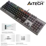 A4TECH FS100 Hot-Swappable Mechanical Keyboard, 3-Pin & 5-Pin Switch Support, N-Key Rollover, 10 Backlit Effects, 4M Memory, Windows/Mac Compatible  - Image 2