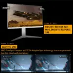 ASUS TUF VG27AQL5A-W Series 5 White Gaming Monitor – 27-inch, QHD(2560x1440), 210Hz(OC), Fast IPS, ELMB SYNC, 0.3ms GTG (min.), Stereo speaker, DisplayWidget Center, Gaming AI, 4-Way Adjustable Stand - Image 2