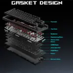 GAMDIAS Hermes M7 Hybrid TKL Mechanical Keyboard – Gamdias RED Switches, RGB Backlit, Digital Display, 2.4GHz/Bluetooth/Wired, 4000mAh Battery, PBT Keycaps, Gasket Design, Volume Knob | BLACK  - Image 5
